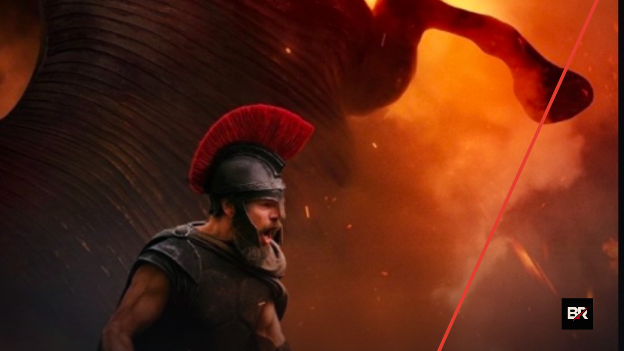 Dark cinematic image evoking Christopher Nolan's The Odyssey in IMAX